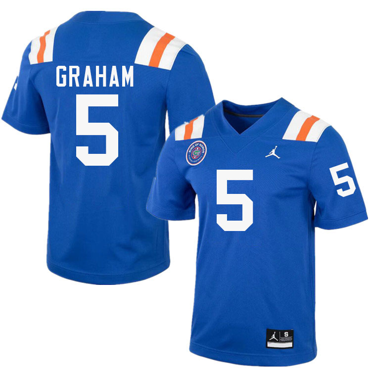 #5 Myles Graham Gators Jersey,Florida Gators College Football Jerseys Stitched-Throwback Royal
